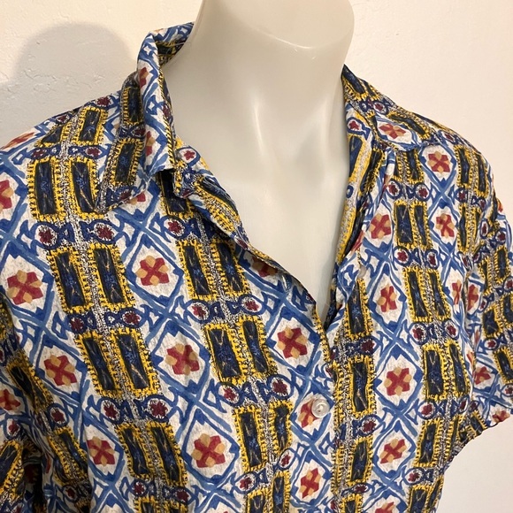 Vintage made in England Miss Selfridge Limited Edition rayon button front camp S - Picture 2 of 8